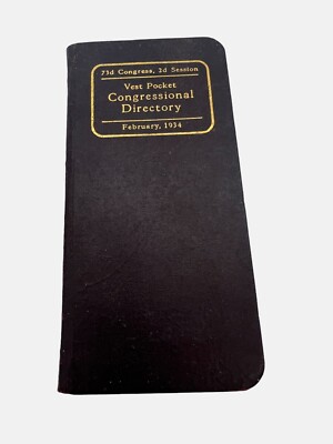 1934 Vest Pocket Congressional Directory Book 73rd Congress United States-image