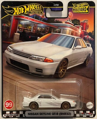 HW NISSAN SKYLINE GT-R (BNR32) GODZILLA WHITE BOULEVARD SERIES #99 REAL RIDERS-image