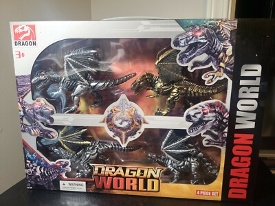 Dragonworld 4 Piece Dragon Figure Set- New-A3-image