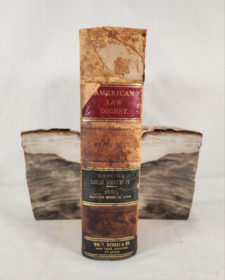 American Law Digest And Legal Directory Edited By WM. F. Wernse 1890 HC-image
