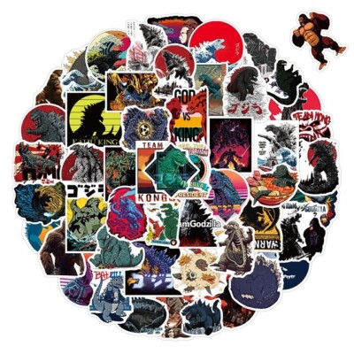 10pc Godzilla vs King Kong Laptop PS4 XBOX Decal Scifi Movie Stickers-image