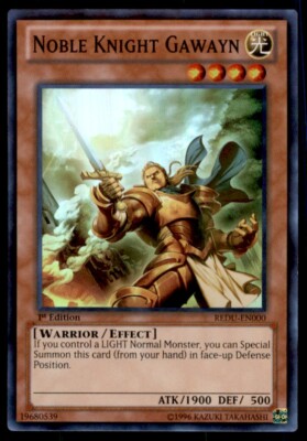 Yu-Gi-Oh! 1st Edition Noble Knight Gawayn #REDU-EN000 Light Play-image