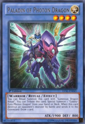 1x Paladin of Photon Dragon - LVAL-EN045 - Rare - Unlimited Edition LVAL - Legac-image