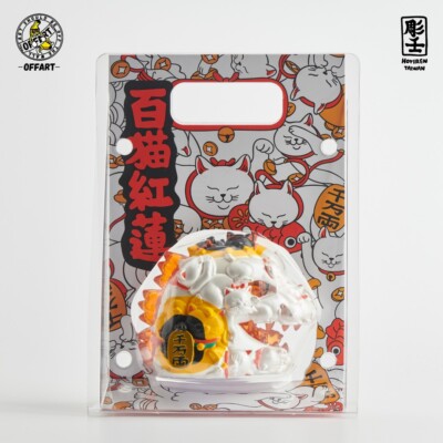 Godzilla Red Flame Hundred Cats Mini Bust Fortune White OFFART X Horiren IN USA-image