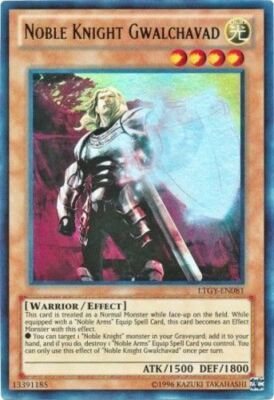 3 x Noble Knight Gwalchavad - LTGY-EN081 - Ultra Rare - Unlimited Edition Near M-image
