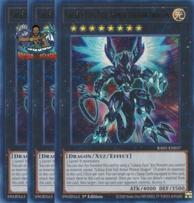 Yugioh! 3x Galaxy-Eyes Full Armor Photon Dragon RA01-EN037 Ultra Rare 1st Ed NM-image