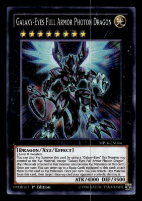 Yugioh! NM Galaxy-Eyes Full Armor Photon Dragon - MP16-EN044 - Super Rare - 1st-image