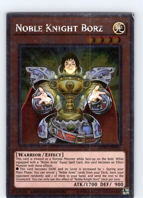 Yu-Gi-Oh Noble Knight Borz NKRT-EN009 Limited Edition Platinum Rare Played LP-image