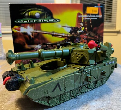 Vintage 1998 Trendmasters Godzilla Thunderblast Tank Vehicle with box - Used-image