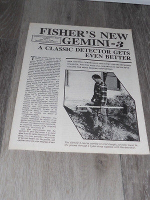 Fisher Metal Detector Gemini-3  Specification Pamphlet-image