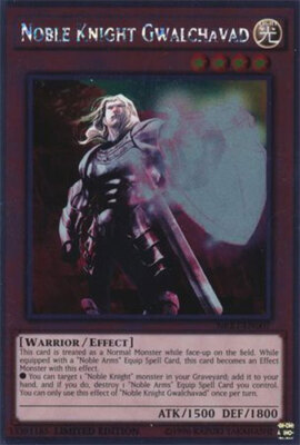 Yu-Gi-Oh Card - NKRT-EN007 - NOBLE KNIGHT GWALCHAVAD (platinum rare) - NM/M-image
