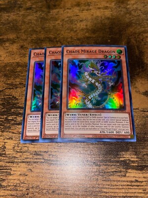 3x Chaos Mirage Dragon (PHHY-EN013) - Super Rare - 1st Edition | Playset-image