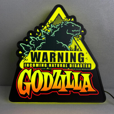 Godzilla Warning Pinball Topper LED Light Box Arcade Game Lightbox-image