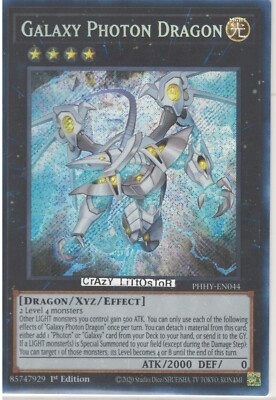 YU-GI-OH GALAXY PHOTON DRAGON 1ST ED SECRET RARE MN/MINT PHHY-EN044-image