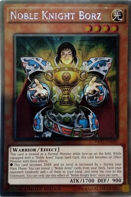 NKRT-EN009 NOBLE KNIGHT BORZ PLATINUM RARE LIMITED EDITION YuGiOh CARD-image
