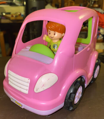 Fisher Price Little People Pink All Around Car or SUV Van Sounds Music 2013 -image