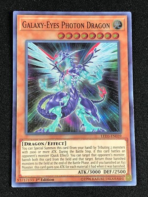 YUGIOH GALAXY-EYES PHOTON DRAGON LED3-EN039 1ST SUPER NM-image
