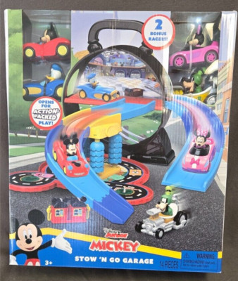 Mickey Mouse Stow ’n Go Garage, Special Edition with 4 cars  NEW-image