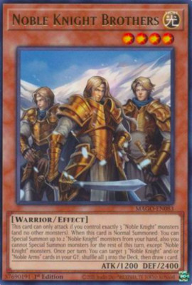 1X NM Noble Knight Brothers - MAGO-EN083 - Rare 1st Edition yugioh tcg-image