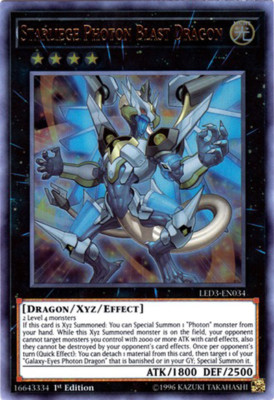 Yugioh LED3-EN034 Starliege Photon Blast Dragon Ultra Rare 1st Edition NM-image