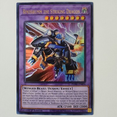 Rindbrumm the Striking Dragon - PHHY-EN034 - NM - Ultra Rare - 1st ed - Yugioh-image