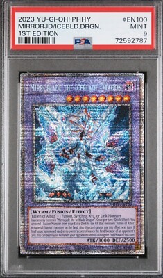 Yugioh 2023 Mirrorjade the Iceblade Dragon PHHY-EN100 1st Ed Starlight PSA 9-image