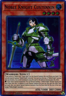 1X NM Noble Knight Custennin - CYHO-EN088 - Super Rare 1st Edition yugioh tcg-image