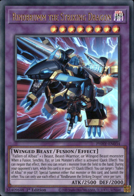 1st ed Rindbrumm the Striking Dragon ultra rare PHHY-EN034 Yugioh-image