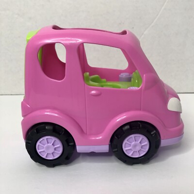 Fisher Price Little People Pink All Around Family Car SUV Van Sounds Music 2013-image