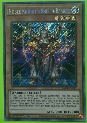 Yugioh x1 Noble Knight 's Shield-Bearer 1st Edition Secret BROL-EN017(Near Mint)-image
