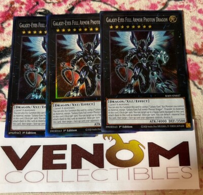 3x (M/NM) Galaxy-Eyes Full Armor Photon Dragon RA01-EN037 Collector Rare YuGiOh-image