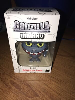 Kidrobot Godzilla Bhunny 1954 Vinyl Figure Grey Blue w/ Keychain Paw.-image