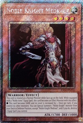 RA04-EN205 NOBLE KNIGHT MEDRAUT PLATINUM SECRET RARE 1ST EDITION YuGiOh CARD-image