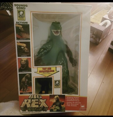 Vintage 1993 Big Rex Dinosaur, Godzilla, New Bright Industry. Still in box.-image