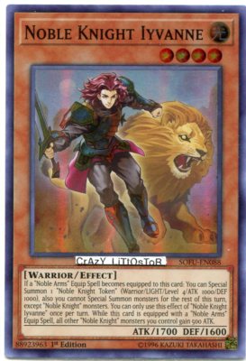YU-GI-OH NOBLE KNIGHT IYVANNE 1ST ED SUPER RARE MINT SOFU-EN088-image