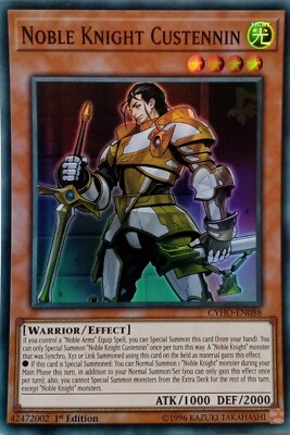 CYHO-EN088 NOBLE KNIGHT CUSTENNIN SUPER RARE 1ST EDITION YuGiOh CARD-image