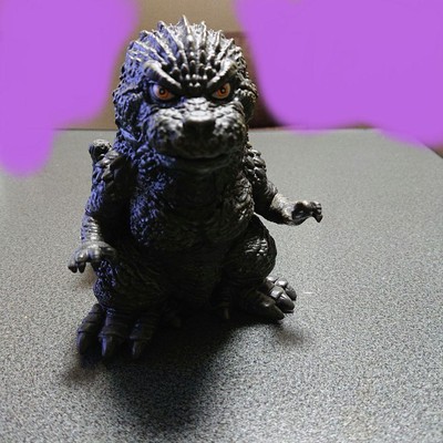 Black Godzilla Figure 15cm Detailed Plastic Model No Box-image
