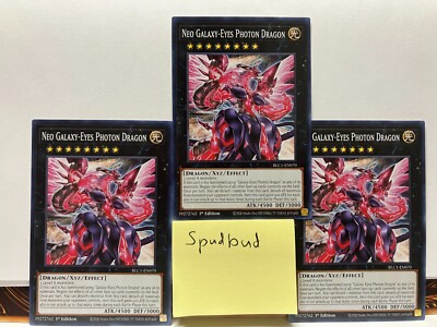 x3 Neo Galaxy-Eyes Photon Dragon 3x Common BLC1-EN070 (Near Mint 1st Ed)-image