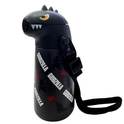 Toho Godzilla Stainless Steel Straw Bottle 17oz  Insulated Water Bottle Japan-image