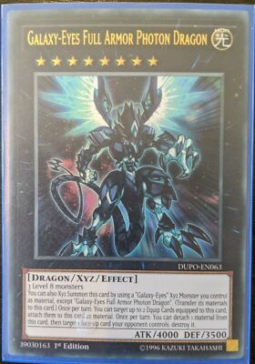 YuGiOh Galaxy-Eyes Full Armor Photon Dragon Ultra Rare 1st Edition DUPO-EN063 NM-image