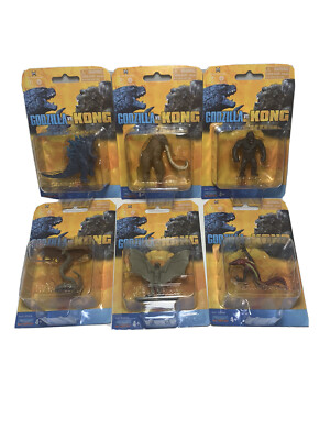 PLAYMATES MONSTERVERSE GODZILLA VS KONG MINI FIGURE WARBAT,BEHEMOTH,HELLHAWK SET-image