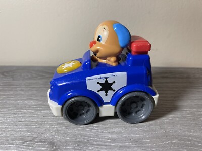 Fisher Price Laugh & Learn Talking Tan Puppy in Police Car with Sound & Light-image
