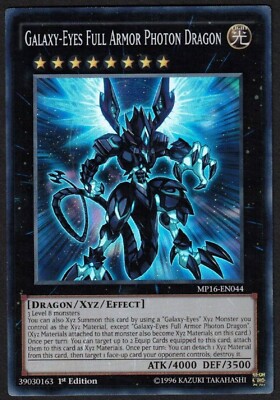 Yugioh Galaxy-Eyes Full Armor Photon Dragon MP16-EN044 Super Rare 1st Ed - LP-image