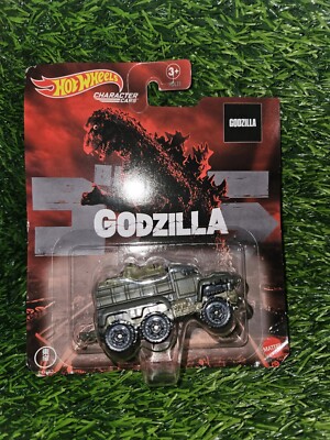 Mattel NIB 2022 Hot Wheels Character Cars GODZILLA HDL35 Box Ware-image