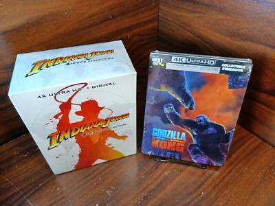 Indiana Jones + Godzilla v Kong Steelbooks (4K Blu-ray) NEW-Free Box S&H!-image
