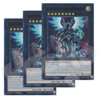 Yugioh Galaxy-Eyes Full Armor Photon Dragon x 3 - 1st Ultra Rare NM - Free Holo-image