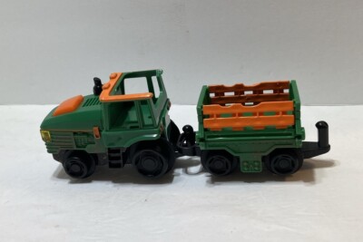 Fisher Price Geotrax Battery light & Sound Push Tractor With Side Loading Car-image