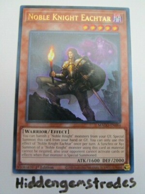 Yugioh! Noble Knight Eachtar Mago-En084 Gold Name Rare NM/ VLP!!-image