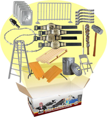 Hardcore 26 Piece Accessory Set for Wrestling Action 26 Set, Yellow -image
