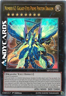 NUMBER 62: GALAXY-EYES PRIME PHOTON DRAGON • Ultra R • MP15 EN022 • 1Ed • Yugioh-image